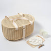 eco-friendly picnic basket, sustainable picnic set, reusable picnic set with plates and cups, basket with insulated compartment, vegetable-based plastic picnicware, stylish picnic basket, 37L picnic hamper, portable picnic set, dishwasher safe picnic basket, outdoor entertaining essentials