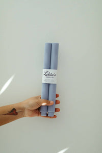 unscented lilac pillar candles, soy beeswax taper candle, eco-friendly taper candles, clean burning decorative candle, sculptural lilac candles, hand poured candle set, pastel purple home decor candles, Rome pillar candle lilac, natural wax dripless candle, non-toxic table candles