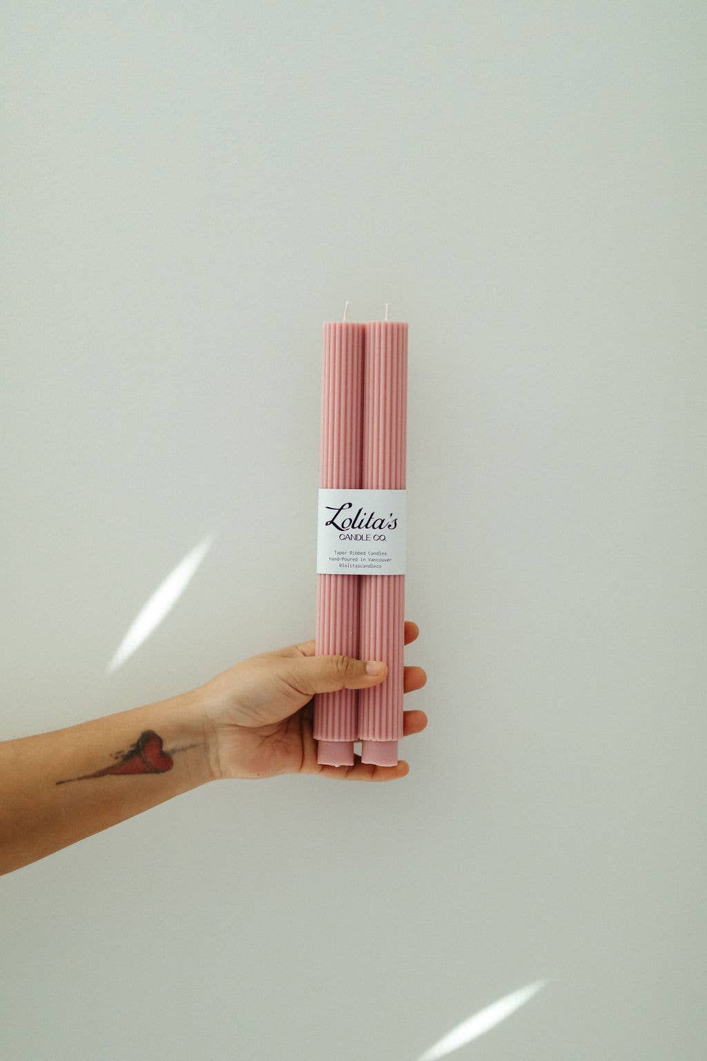 unscented mauve taper candles, soy beeswax blend candle set, mauve Rome pillar candles, hand poured clean burning candle, eco-friendly mauve candles, pastel purple candle pair, dripless natural wax candle, sculptural decorative taper candles, mauve home decor candles, sustainable romantic candles